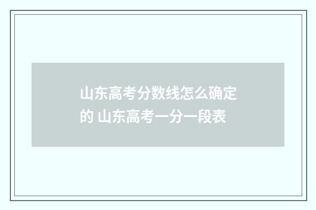 山东高考分数线怎么确定的 山东高考一分一段表