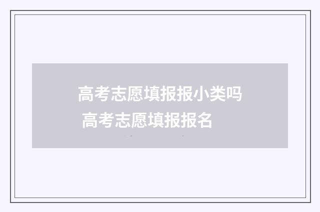 高考志愿填报报小类吗 高考志愿填报报名
