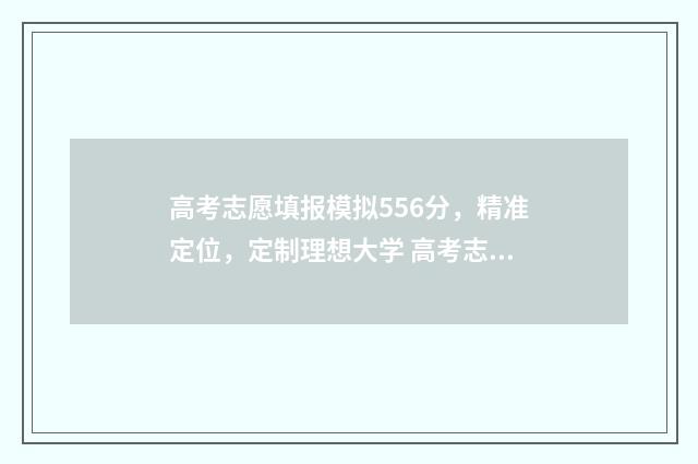 高考志愿填报模拟556分，精准定位，定制理想大学 高考志愿填报模拟表样本