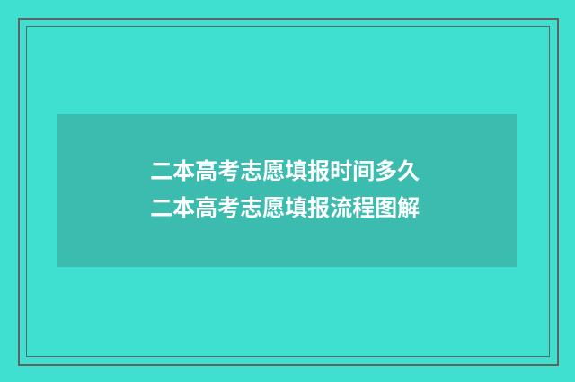 二本高考志愿填报时间多久 二本高考志愿填报流程图解