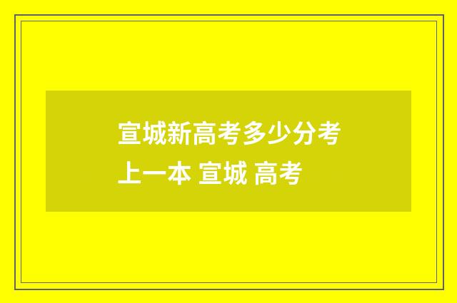 宣城新高考多少分考上一本 宣城 高考
