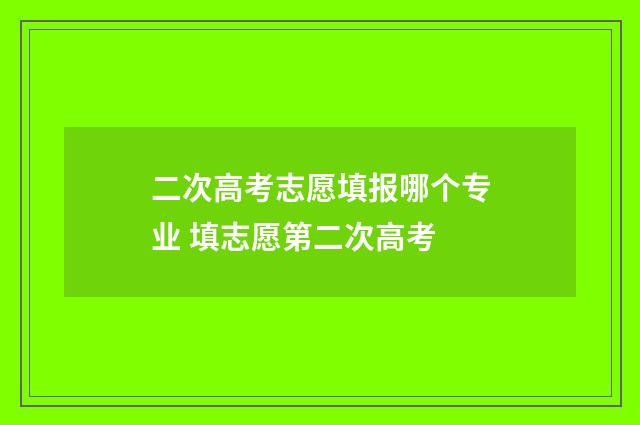 二次高考志愿填报哪个专业 填志愿第二次高考