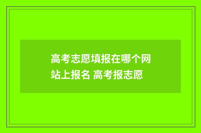 高考志愿填报在哪个网站上报名 高考报志愿