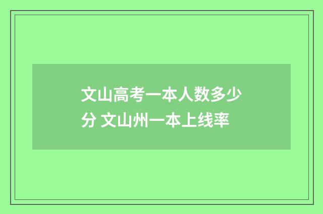 文山高考一本人数多少分 文山州一本上线率