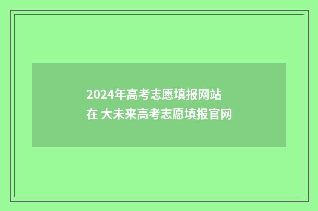 2024年高考志愿填报网站在 大未来高考志愿填报官网