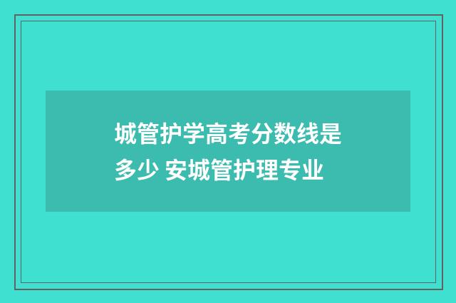 城管护学高考分数线是多少 安城管护理专业