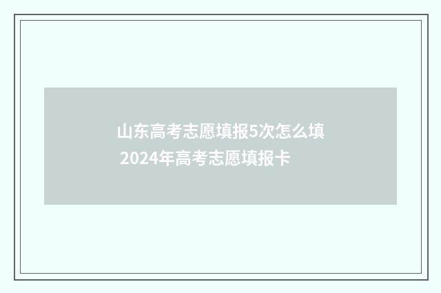 山东高考志愿填报5次怎么填 2024年高考志愿填报卡