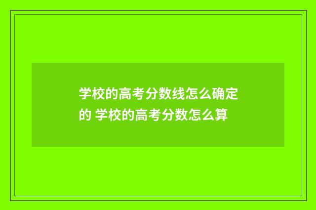 学校的高考分数线怎么确定的 学校的高考分数怎么算