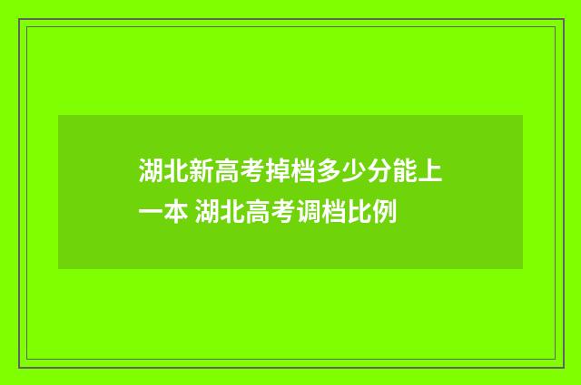 湖北新高考掉档多少分能上一本 湖北高考调档比例