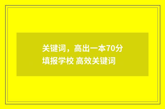 关键词，高出一本70分填报学校 高效关键词