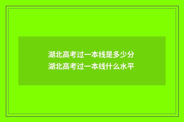 湖北高考过一本线是多少分 湖北高考过一本线什么水平