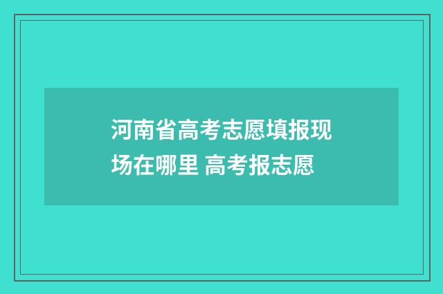 河南省高考志愿填报现场在哪里 高考报志愿