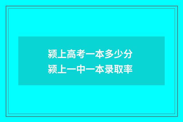 颍上高考一本多少分 颍上一中一本录取率