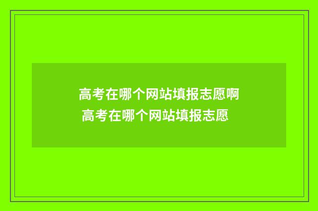 高考在哪个网站填报志愿啊 高考在哪个网站填报志愿