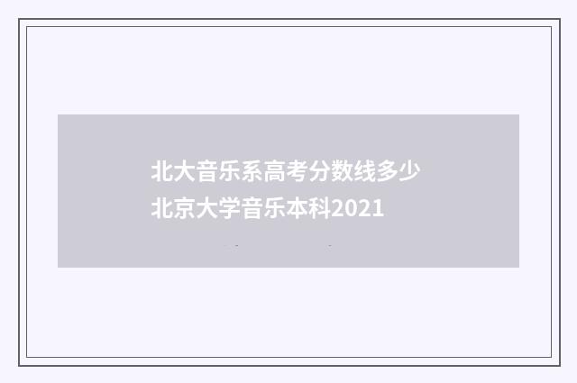 北大音乐系高考分数线多少 北京大学音乐本科2021