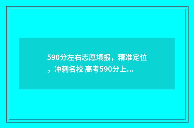590分左右志愿填报，精准定位，冲刺名校 高考590分上什么大学