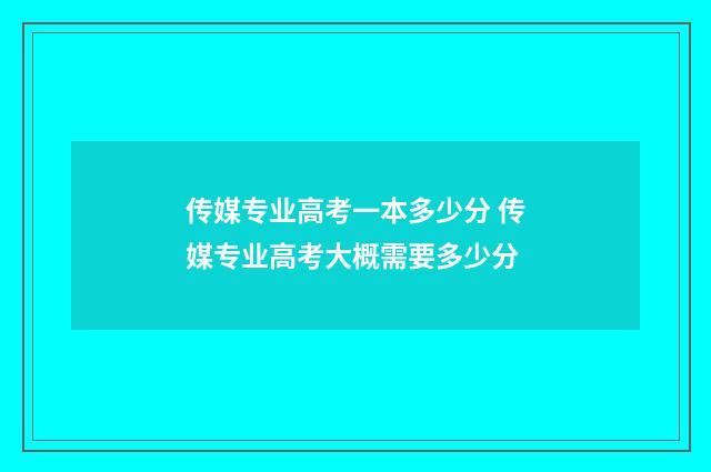 传媒专业高考一本多少分 传媒专业高考大概需要多少分