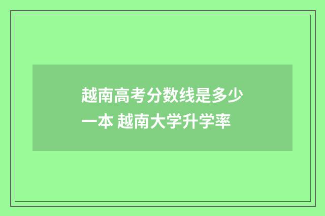 越南高考分数线是多少一本 越南大学升学率