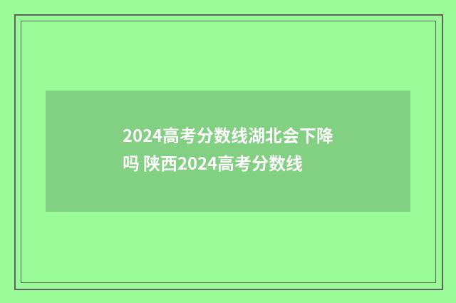 2024高考分数线湖北会下降吗 陕西2024高考分数线