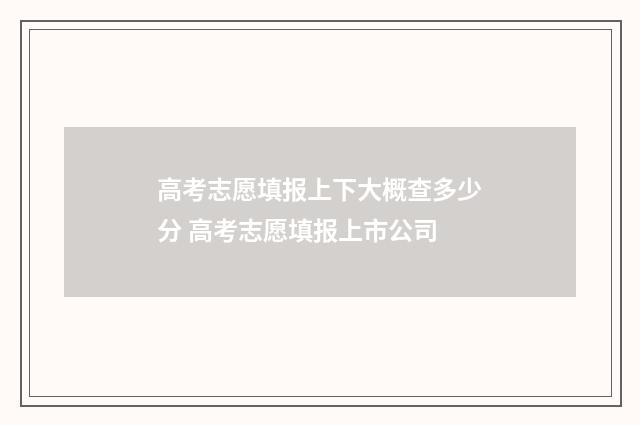 高考志愿填报上下大概查多少分 高考志愿填报上市公司