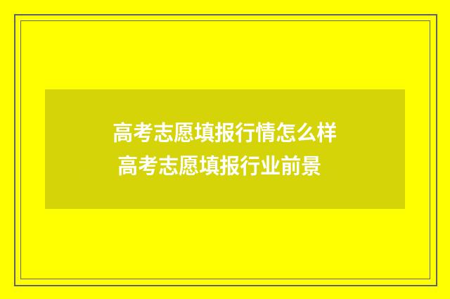 高考志愿填报行情怎么样 高考志愿填报行业前景
