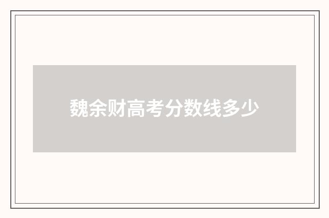 魏余财高考分数线多少