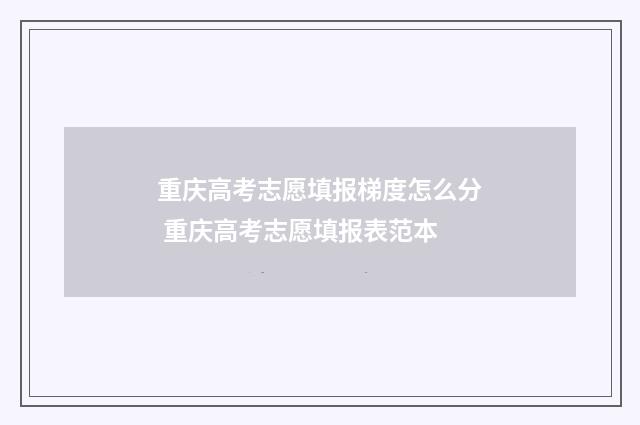 重庆高考志愿填报梯度怎么分 重庆高考志愿填报表范本