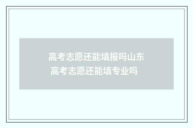 高考志愿还能填报吗山东 高考志愿还能填专业吗