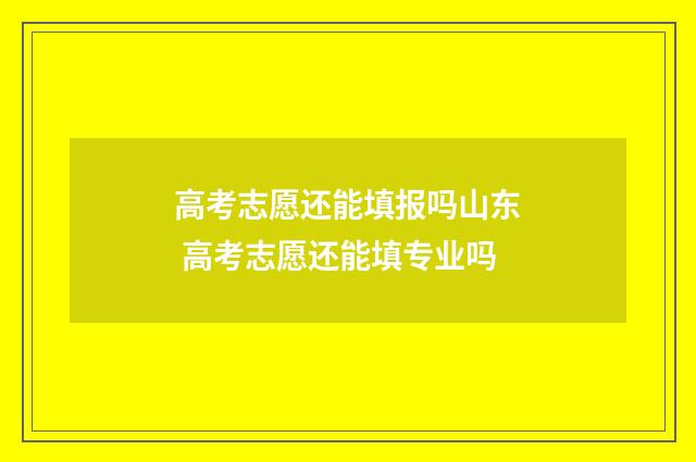 高考志愿还能填报吗山东 高考志愿还能填专业吗
