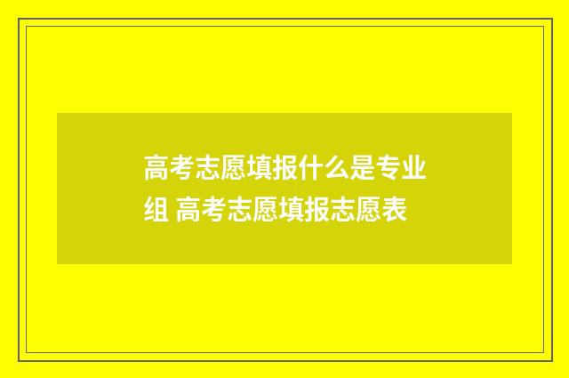 高考志愿填报什么是专业组 高考志愿填报志愿表