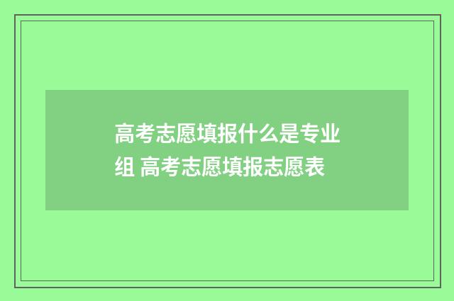 高考志愿填报什么是专业组 高考志愿填报志愿表