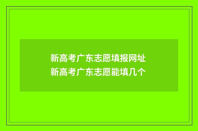 新高考广东志愿填报网址 新高考广东志愿能填几个