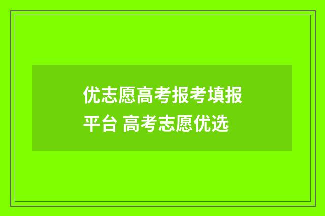 优志愿高考报考填报平台 高考志愿优选