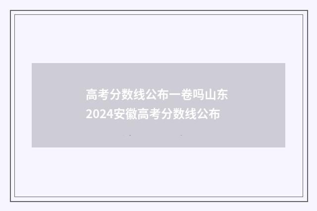 高考分数线公布一卷吗山东 2024安徽高考分数线公布