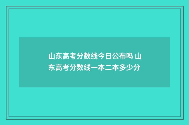 山东高考分数线今日公布吗 山东高考分数线一本二本多少分