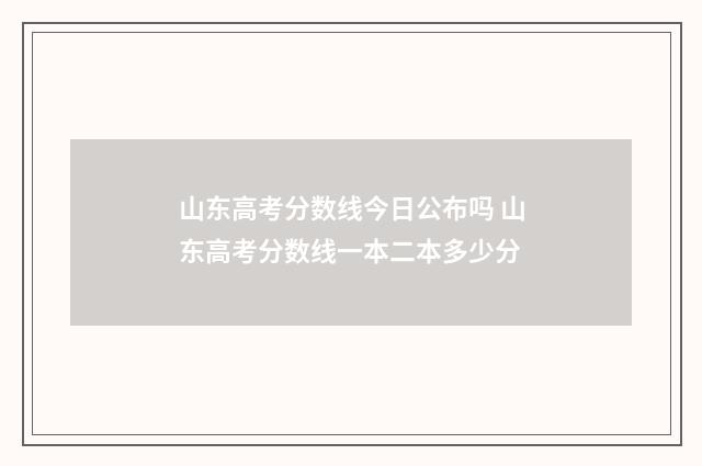 山东高考分数线今日公布吗 山东高考分数线一本二本多少分
