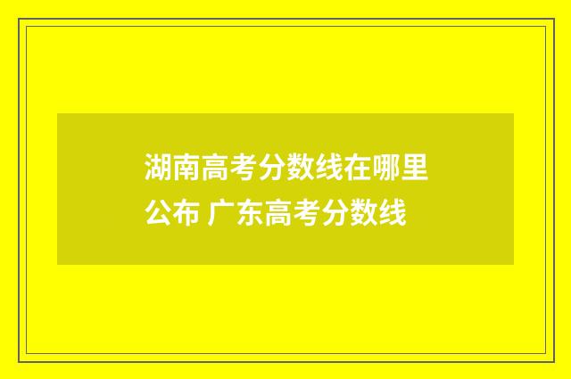湖南高考分数线在哪里公布 广东高考分数线