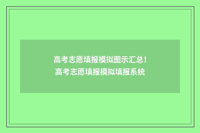 高考志愿填报模拟图示汇总！ 高考志愿填报模拟填报系统