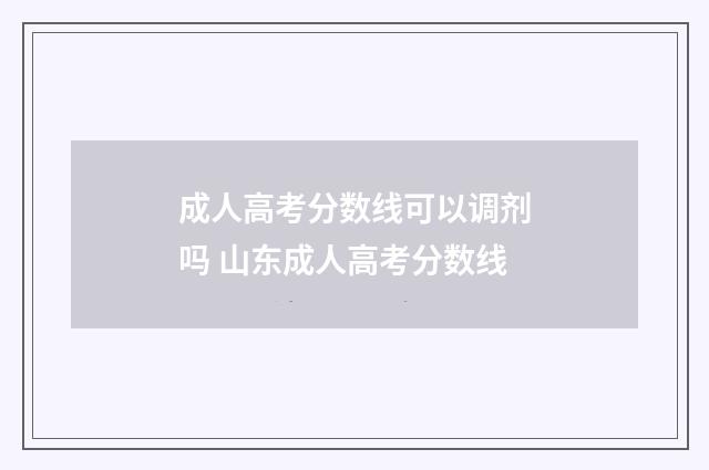 成人高考分数线可以调剂吗 山东成人高考分数线