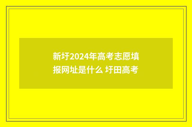 新圩2024年高考志愿填报网址是什么 圩田高考
