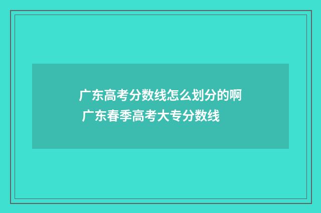 广东高考分数线怎么划分的啊 广东春季高考大专分数线