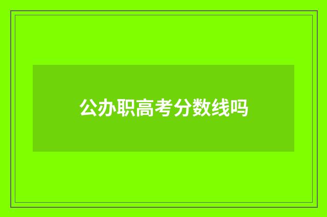 公办职高考分数线吗