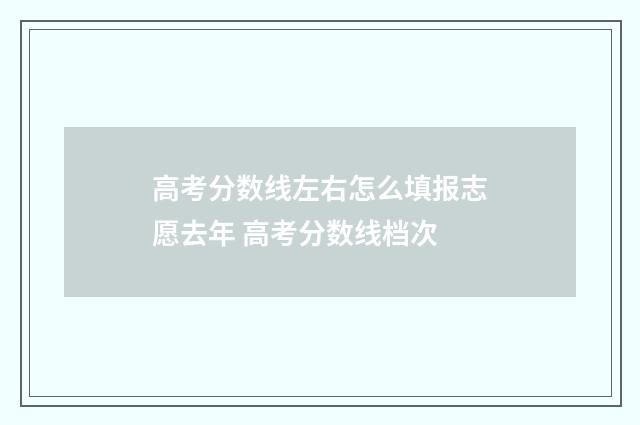 高考分数线左右怎么填报志愿去年 高考分数线档次
