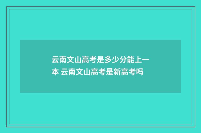 云南文山高考是多少分能上一本 云南文山高考是新高考吗