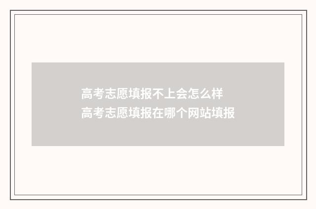 高考志愿填报不上会怎么样 高考志愿填报在哪个网站填报