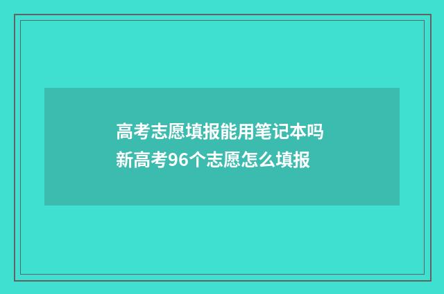 高考志愿填报能用笔记本吗 新高考96个志愿怎么填报
