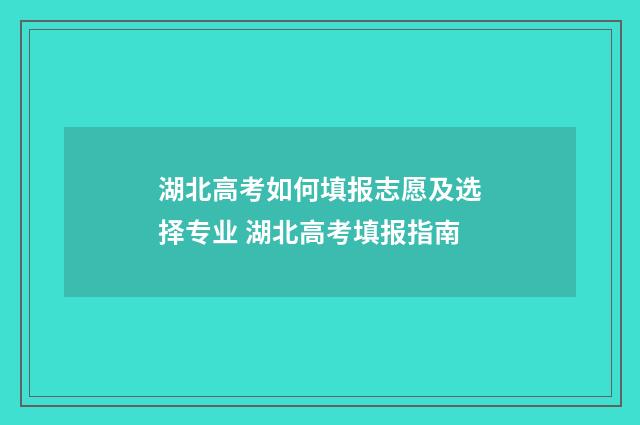 湖北高考如何填报志愿及选择专业 湖北高考填报指南