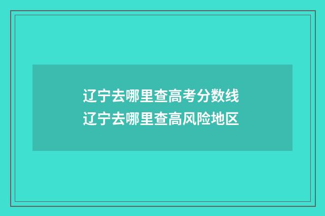 辽宁去哪里查高考分数线 辽宁去哪里查高风险地区