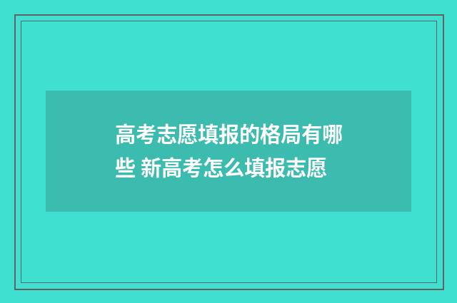 高考志愿填报的格局有哪些 新高考怎么填报志愿