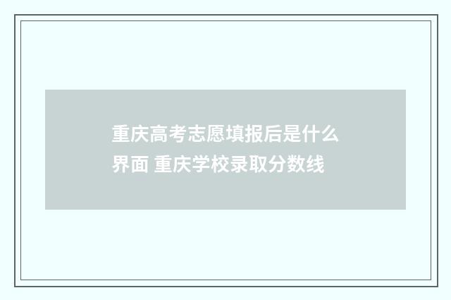重庆高考志愿填报后是什么界面 重庆学校录取分数线